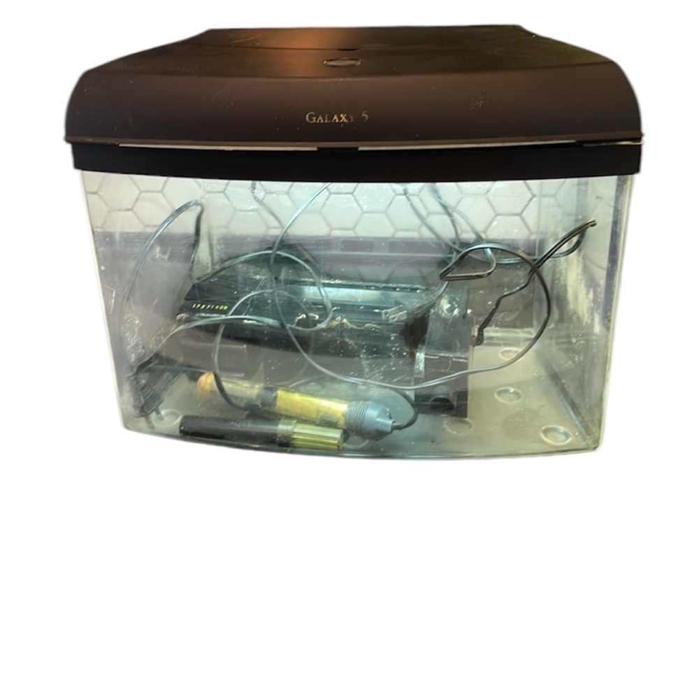 Plastic Fish tank 5 gallon aquarium hood filter heater light bundle